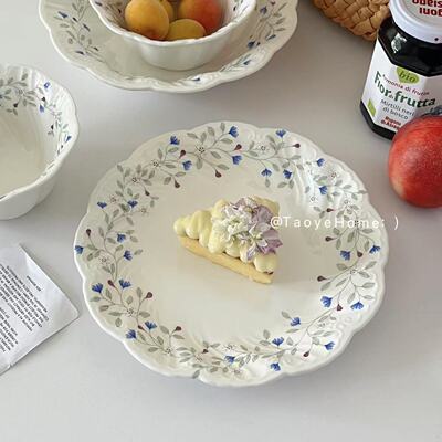 复古法式ins中古西餐盘甜品盘子
