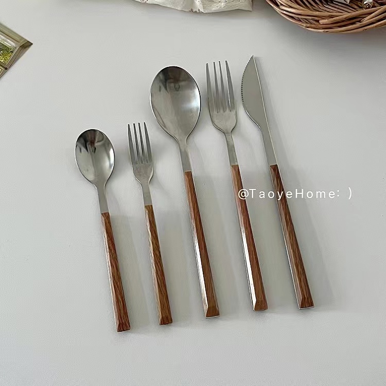 Ins不锈钢刀叉餐具西餐叉甜品勺