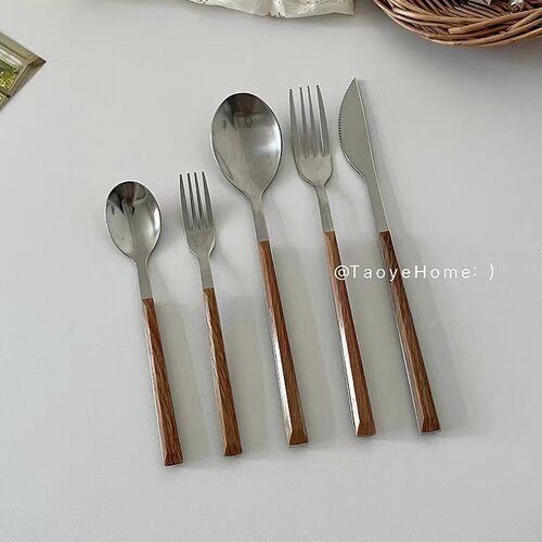 Ins不锈钢刀叉餐具西餐叉甜品勺