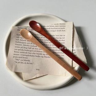 ins风小木勺子家用木头木质搅拌勺小汤匙木勺麦片咖啡茶叶甜品勺
