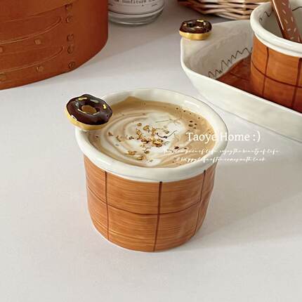 可爱手作釉下彩KT猫咪陶瓷咖啡杯高颜值小众餐具甜品盘礼物水杯子