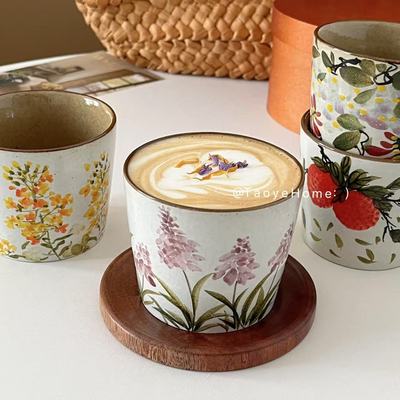 景德镇复古手绘手握杯咖啡杯