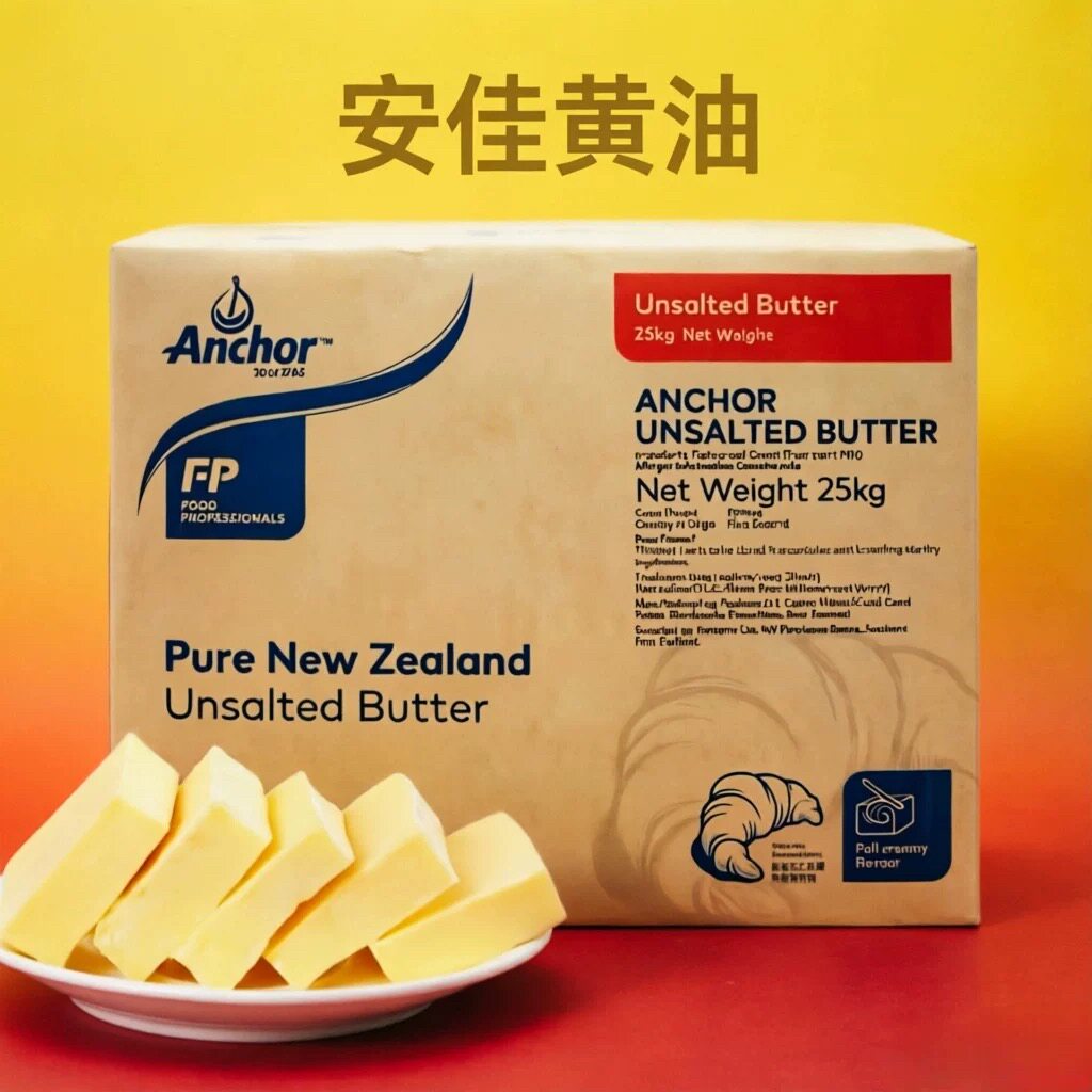 新西兰进口安佳动物黄油原味分装400g 曲奇牛排饼干家用烘焙无盐