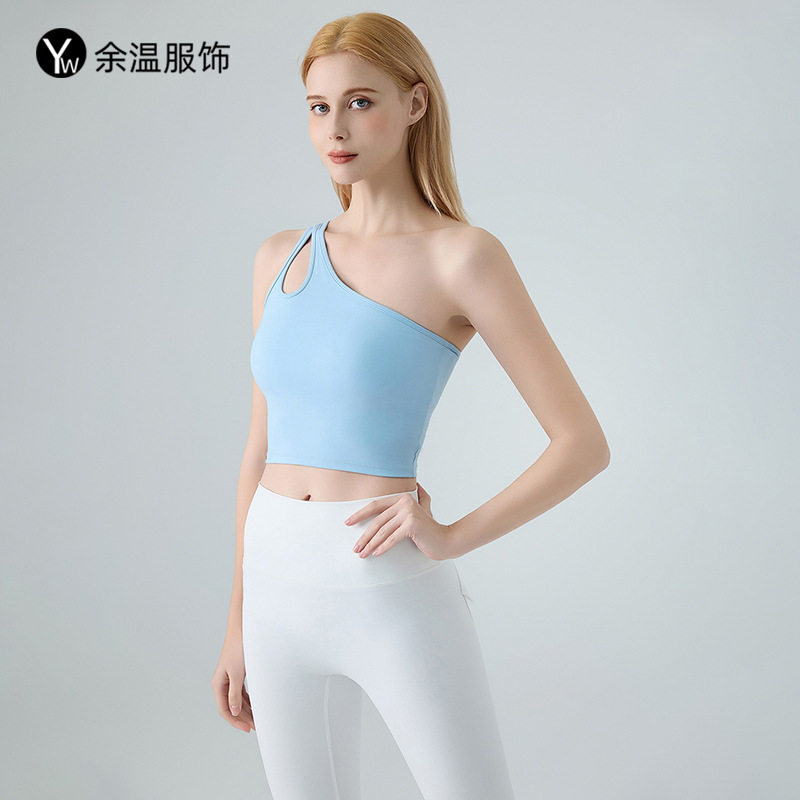 欧美单肩斜挎运动背心女外穿舒适