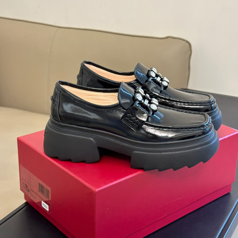 牛货~女鞋钻扣乐福鞋娜娜同款厚底英伦风百搭ol时尚单鞋