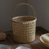 良胜日式 饰陈列收纳购物 ins风竹编手提篮插花篮野餐篮家用客厅装