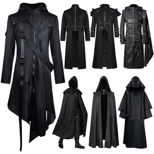 万圣节服装哥特式暗黑风披风大衣欧美瘟疫鸟嘴医生cos服男外套