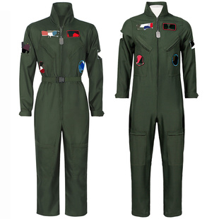 万圣节壮志凌云飞行员制服连体衣派对运动会团体表演舞台服cos男