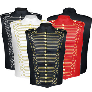 万圣节wish速卖通中世纪男装复古哥特式蒸汽鼓手服朋克马甲cos服