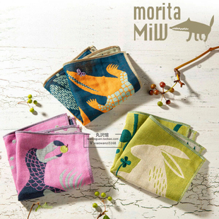 外贸出口森~刺绣美插画童话风纯棉帕子小方巾装饰布画全棉纱布巾