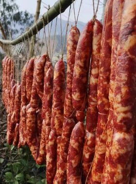 青川烟熏腊肉麻辣香肠五花肉后腿肉猪角真空包装四川广元特产
