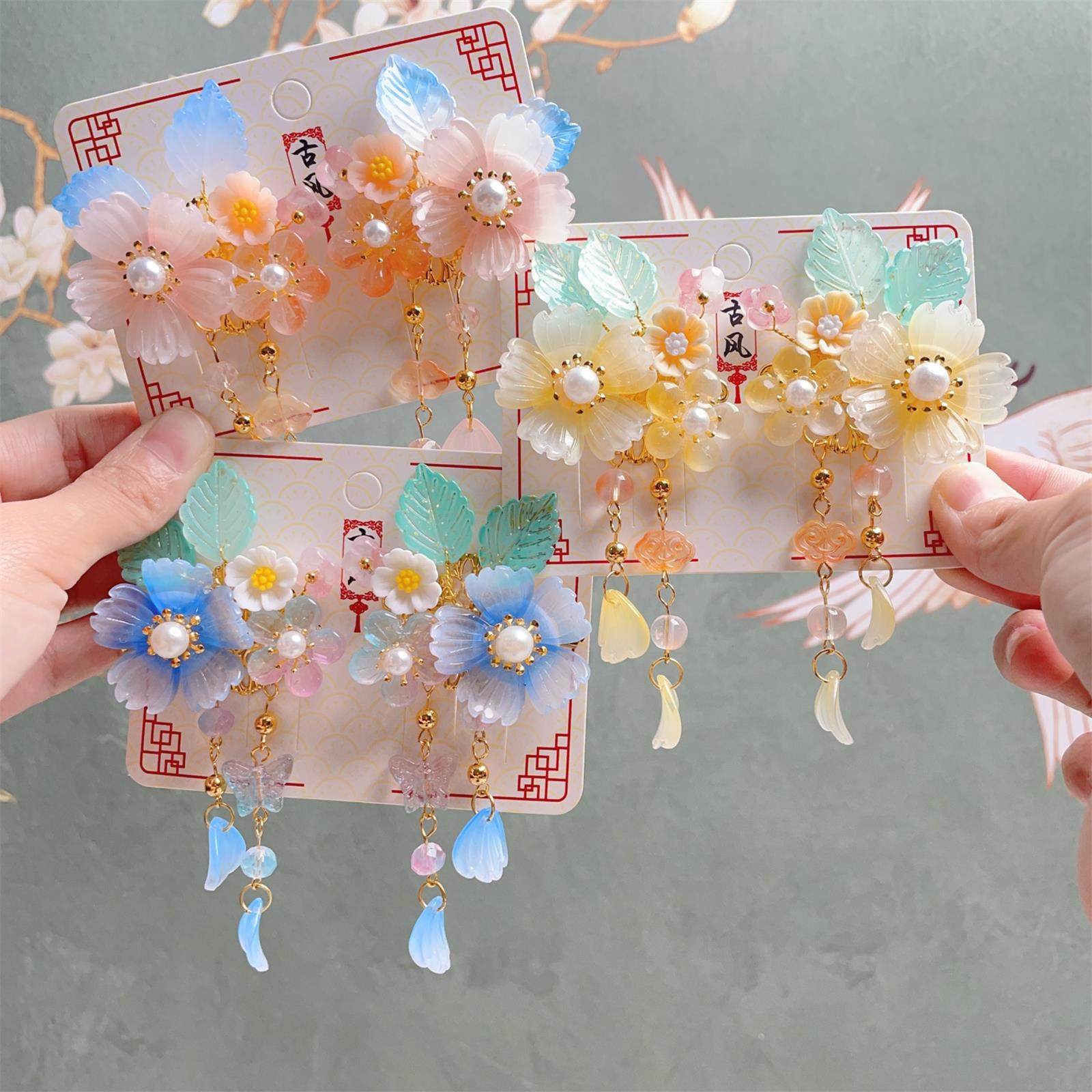 儿童汉服头饰宝宝花朵流苏配饰小女孩步摇发饰女童古风发夹不伤发,童装/婴儿装/亲子装,发饰,淘宝优惠券,粉丝福利购,淘宝优惠卷