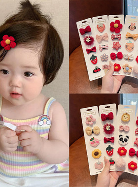 可爱婴儿胎毛发夹宝宝不伤发发卡儿童发饰女童侧边刘海汗毛夹头饰