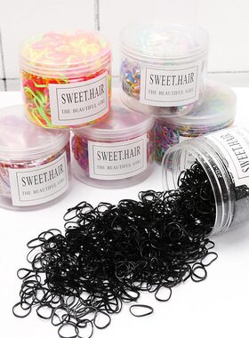 儿童不伤发高弹力橡皮筋彩色发圈拉不断黑色加厚头绳成人儿童发饰