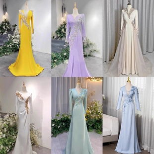 出租中式音乐会艺考生手工订珠高端礼服主持端庄年会小众演出服