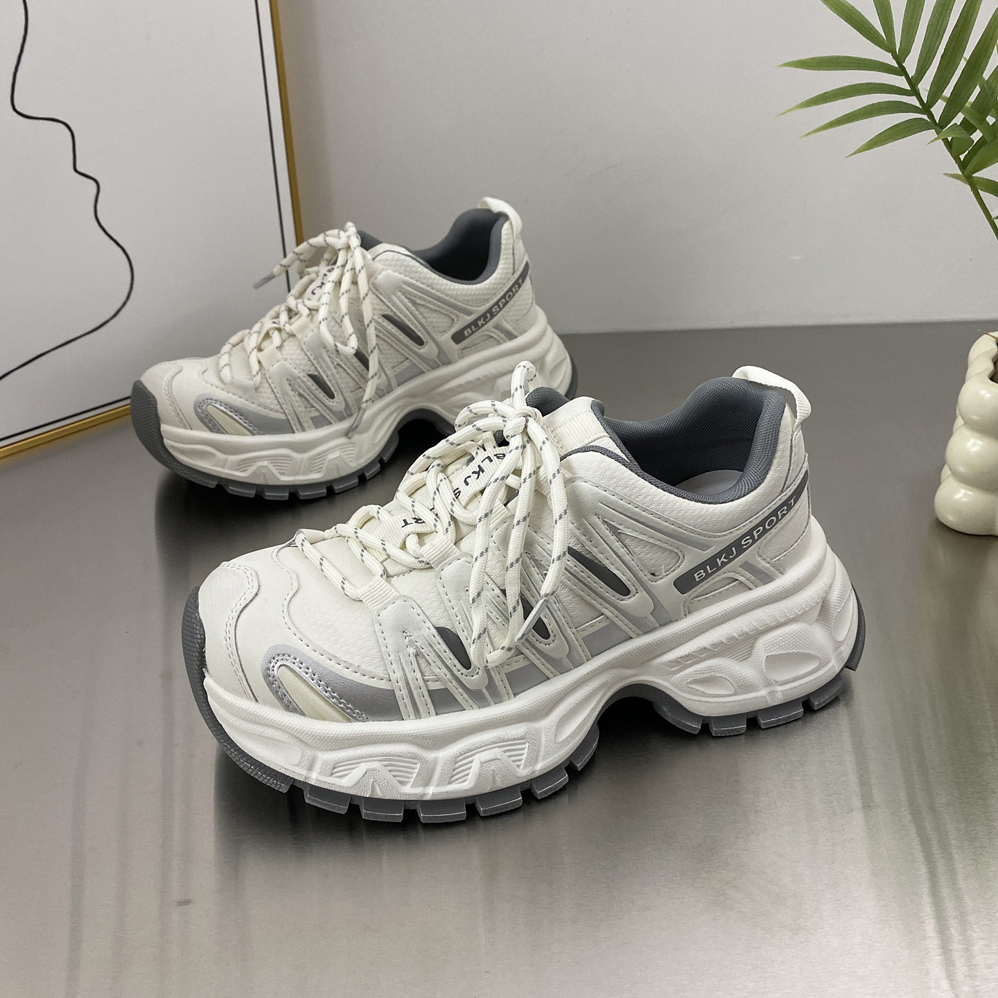 超火真皮厚底轻便老爹鞋女跑步鞋2026春新款显脚小百搭运动休闲鞋,女鞋,时尚休闲鞋,淘宝优惠券,粉丝福利购,淘宝优惠卷