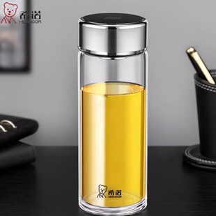 希诺单层玻璃杯新款大容量男士高档办公泡茶滤网水杯子6307 6308