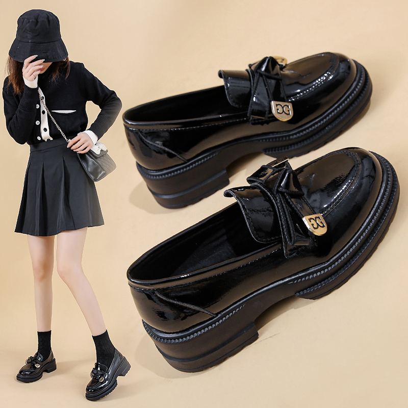 乐福鞋新款厚底小个子显瘦