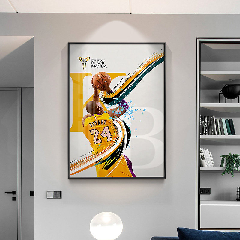 科比布莱恩kobe黑曼巴特海报装饰画男生玄关过道挂画客厅墙面壁画
