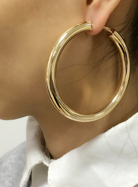 爆款热卖欧美铜管圈圈耳环耳圈女 多款夸张时尚百搭夸张金属耳环