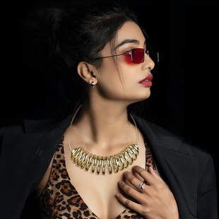 新品欧美时尚夸张晚宴金色弹簧霸气项圈 大牌个性项圈颈圈短项链