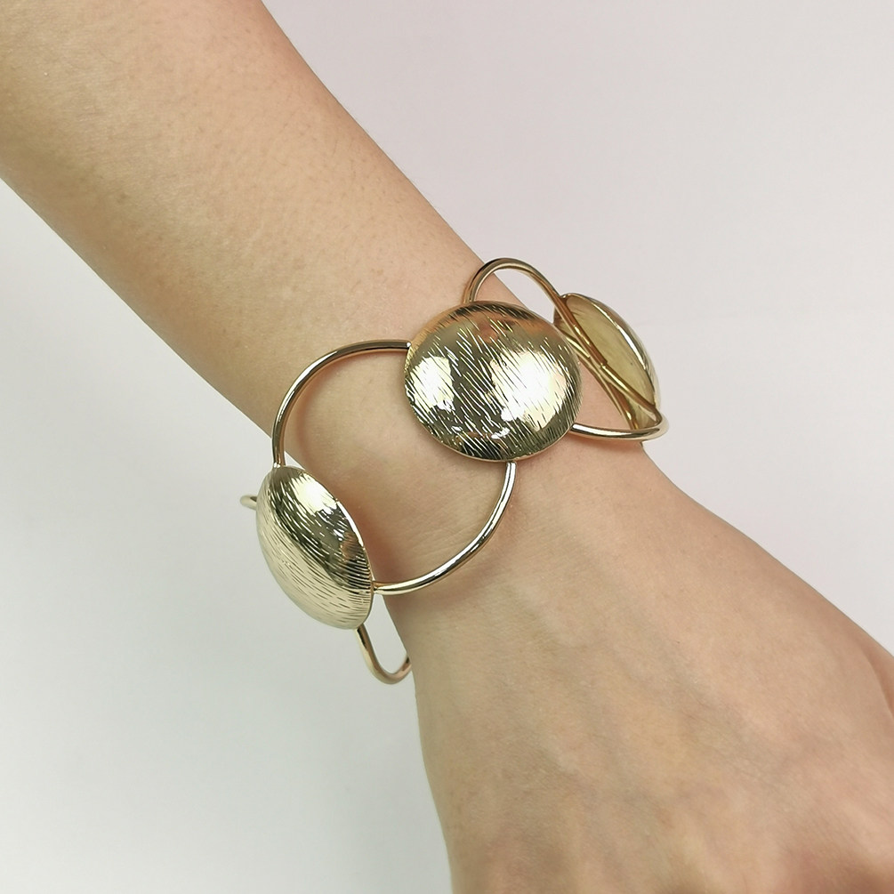 欧美金属几何夸张手镯女 朋克独特合金聚会百搭气质手环手饰