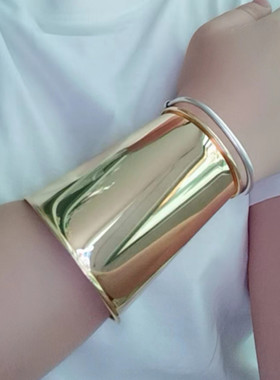 欧美风夸张百搭气质金属宽版手镯