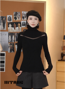 【日常刚需】MTANG蜜糖女士新款堆堆领毛织上衣068