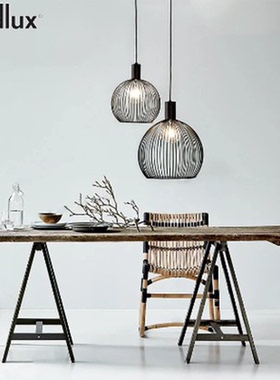 丹麦Nordlux北欧现代极简ins风餐厅客厅卧室铁艺黑色鸟笼AVER吊灯