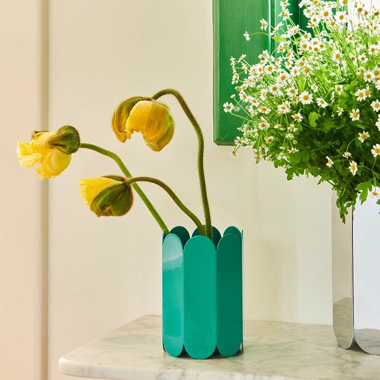 HAY六边形北欧客餐厅不锈钢花瓶