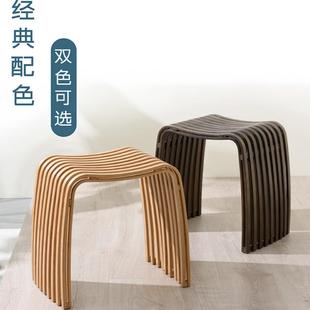 饰网红乔迁礼物 Gudee弧形凳手工原竹家用凳子简约轻奢ins风居家装