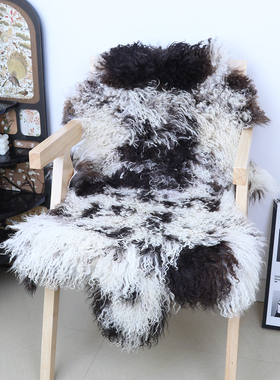 2026新款滩羊毛皮坐垫整张羊皮椅子垫中古风装饰自然花纹无染色