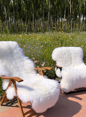 整张羊皮垫澳洲进口羊毛椅子垫轻奢皮草沙发垫真皮坐垫加厚皮毛