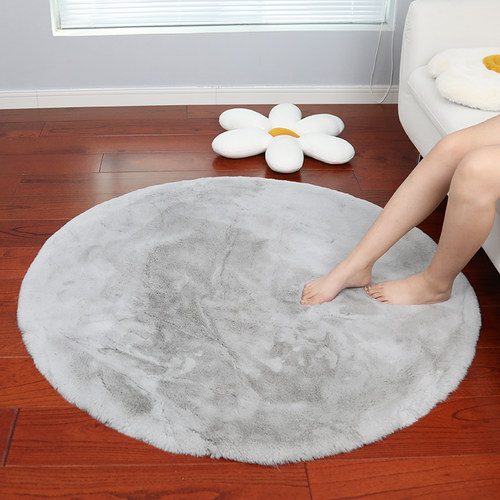 简约仿兔毛圆形地毯梳妆凳地垫