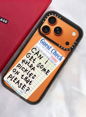 C家代购CASE联名标签红色爱心适用苹果17ProMax手机壳15/16高级感13防摔iPhone17Air保护套MagSafe磁吸14透明