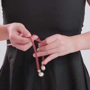 编制绳打结收腰绳腰链简约装饰珍珠细腰链皮腰带腰封源头厂家跨境