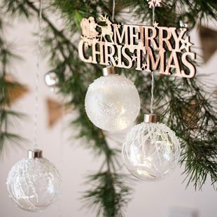 圣诞装饰球玻璃雪球灯球吊饰圣诞树挂饰浪漫节日派对diy房间