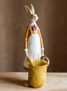 【掬涵】兔子装饰收纳瓶餐具桌面摆件笔筒筷子筒工具盒文艺插画风