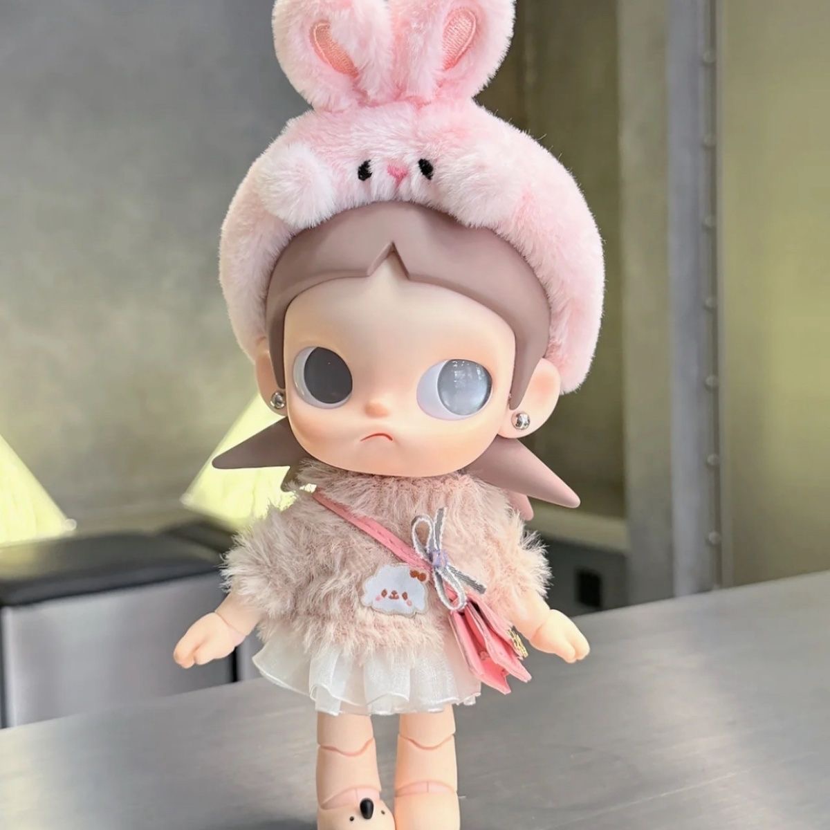 Zsiga嘎子姐粉色毛毛衣服秋冬穿搭娃衣向往之处衣服玩偶套装发箍