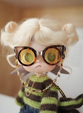 zisga眼镜1/8分可动人偶眼镜链条娃衣套装配饰嘎子姐猫眼眼镜装饰