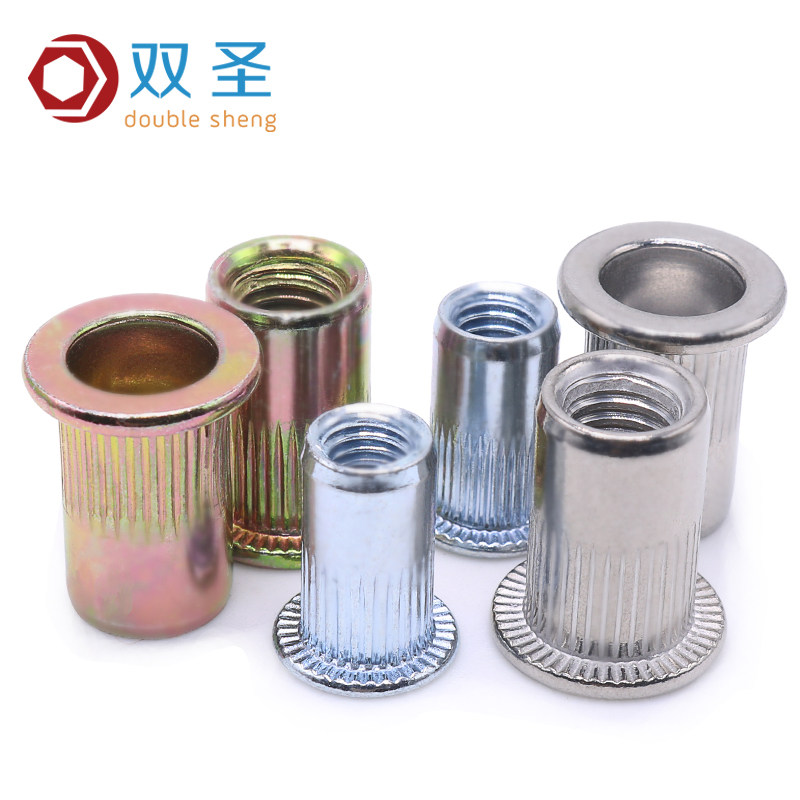 bu lông đai ốc [M3-M12] Đai ốc đinh tán mù thép không gỉ 304, đai ốc đinh tán kẽm màu, đai ốc đinh tán đầu phẳng kẽm xanh bulong m10 bulong m8