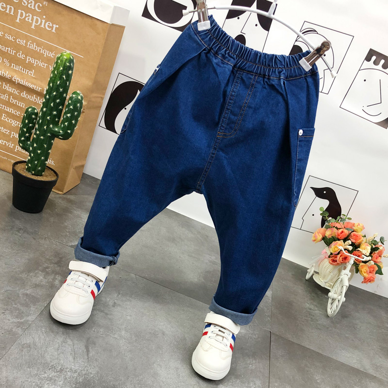 儿童韩版哈伦牛仔裤2025春秋款韩版中小童休闲裤男童小脚宝宝垮裤