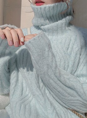 适用法国Rdixo Rane 邂逅浪漫高领套头麻花毛衣女冬温柔加厚针