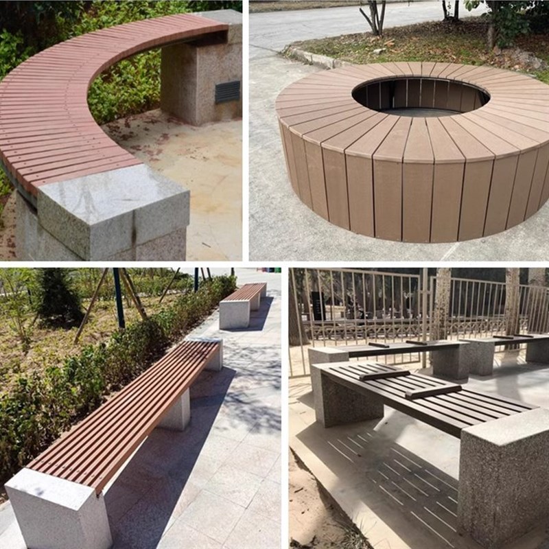 适用塑木条公园长椅龙骨木方通木塑实心凳条地楞T装饰条防腐木户