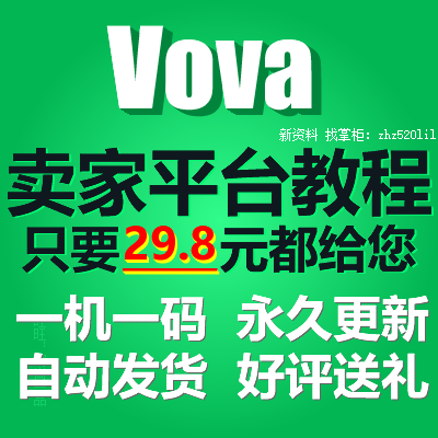 VOVA商户平台店铺开店运营教程推广指导外贸跨境电商课程视频教学