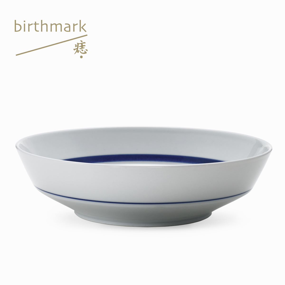 蓝边折腰盘／餐具餐盘／景德镇高温瓷|痣birthmark