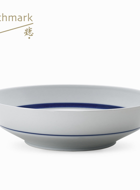 蓝边折腰盘／餐具餐盘／景德镇高温瓷|痣birthmark