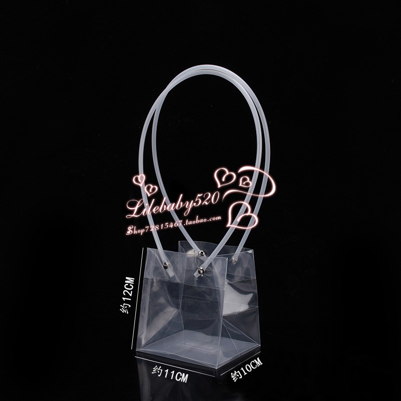 新款透明方形礼品袋 迷你小礼袋 伴手礼袋 小多肉植物手提袋 PP袋