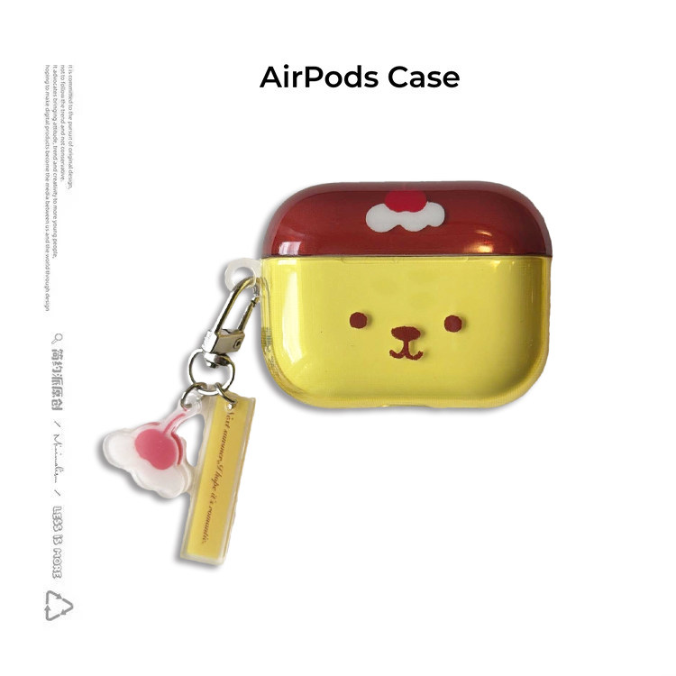 简约派适用半透黄色布丁airpods4保护套airpod3苹果pro2耳机壳二代无线蓝牙1第三代2代airpodpro四可爱少女萌