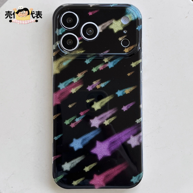 「壳代表」新款闪粉彩色星星imd适用苹果18promax手机壳18pro高级感全包iPhone17pro苹果16防摔保护套ins女软